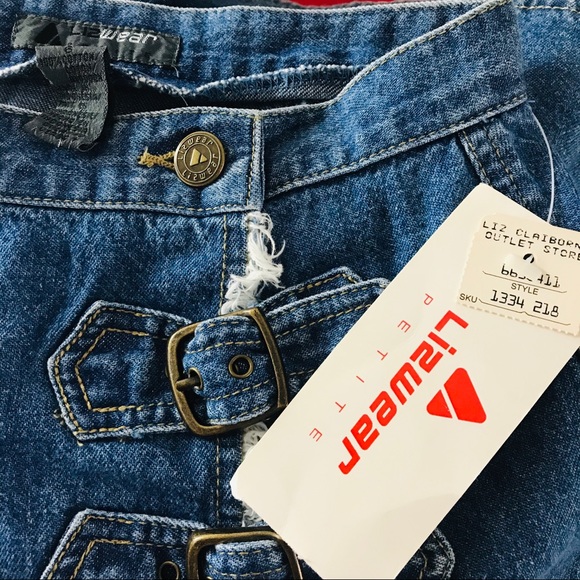 4x$20**LIZWEAR Petite Jeans mini skirt 100% cotton - Picture 5 of 6